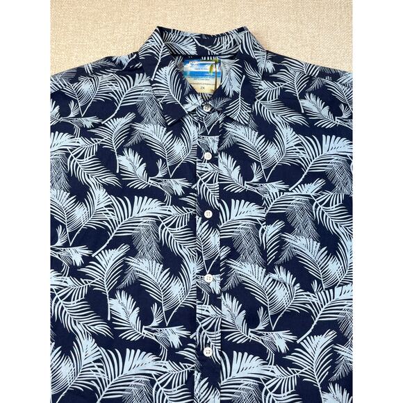 Georg Roth Men’s 2XL Blue/Light Blue Palm Print Hawaiian Short Sleeve Shirt - Picture 6 of 6